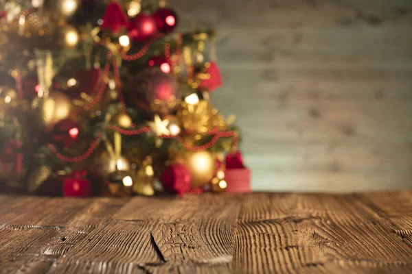 Décoration Noël Sur Fond Bois Rustique — Photo