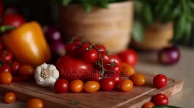 Organik sebze, sağlıklı gıda kavramı. Dolly vurdu.