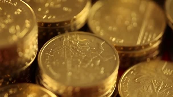一堆硬币 钱的概念 多莉射击 — 图库视频影像