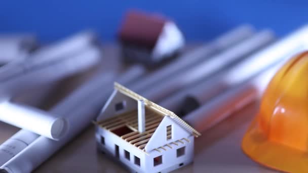 Nieruchomości Rozwoju Planowania Rozwoju Dom Pod Budowę Plany Kask Rullers — Wideo stockowe