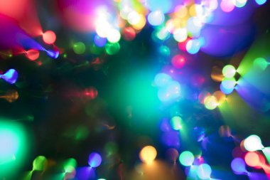 Soyut çok renkli bokeh ışıklar. Casino veya disco Tema arka plan.
