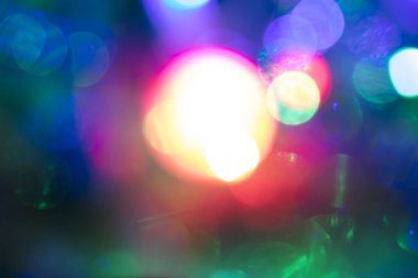Soyut çok renkli bokeh ışıklar. Casino veya disco Tema arka plan.