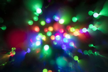 Soyut çok renkli bokeh ışıklar. Casino veya disco Tema arka plan.