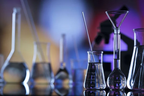 Наукова Концепція Склад Лабораторного Скляного Посуду — стокове фото