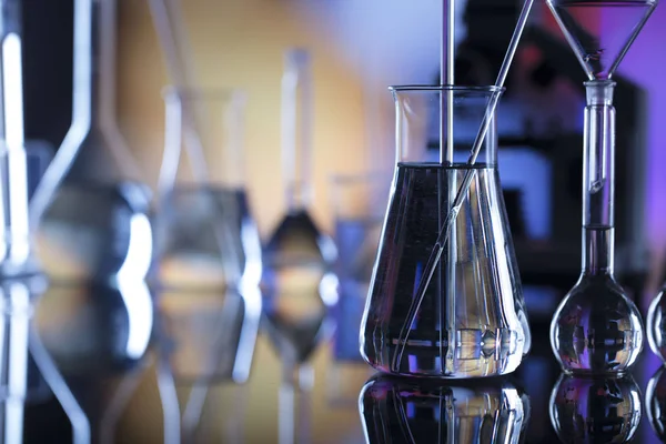 Наукова Концепція Склад Лабораторного Скляного Посуду — стокове фото