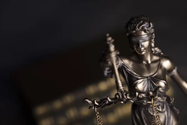 Prawo Tematu Ślepa Sprawiedliwość Symbol Themis — Zdjęcie stockowe