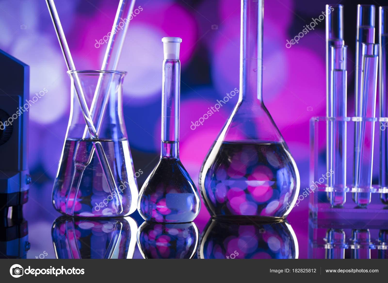 Science Concept Background Microscope Laboratory Glassware Composition