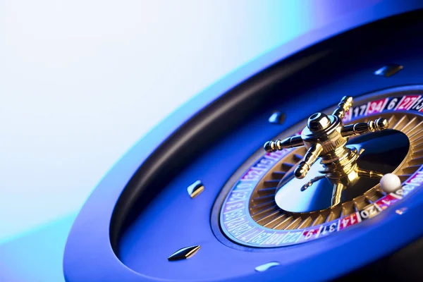 Casino High Contrast Image Casino Roulette Blue Background — Stock Photo, Image