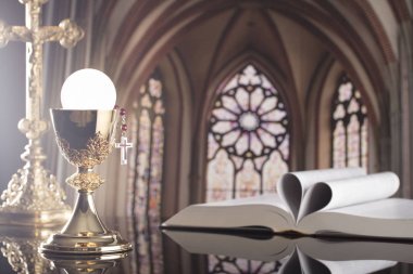 Komünyon. Katolik Tema. Katolik tatil Paskalya.