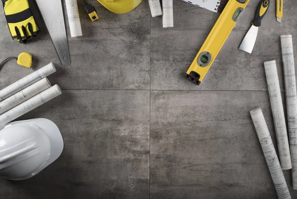 Yüklenici kavramı arka plan. Üstten Görünüm. Tipografi için yer. 