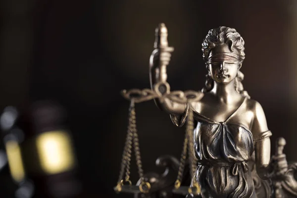 Концепция Закона Справедливости Фемида Символ Слепой Справедливости — стоковое фото
