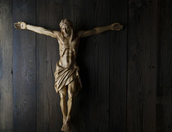 Crucifixion Jesus Christ Wooden Background — Stock Photo, Image