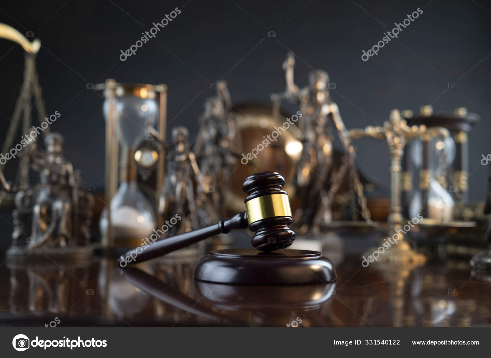 Lady Justice Balance Scale Judge Gavel Symbols Law Stock Photo by