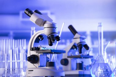 Laboratuvar ekipmanı bileşimi. Bilim konsepti.