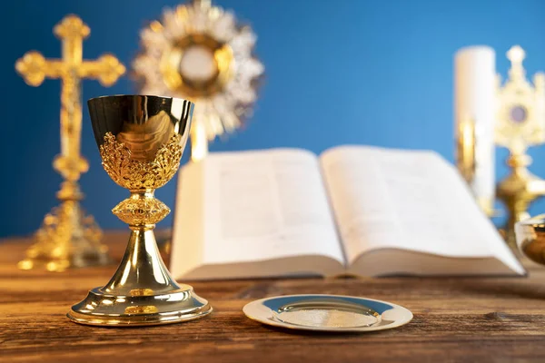 Composição Símbolos Católicos Conceito Religião — Fotografia de Stock