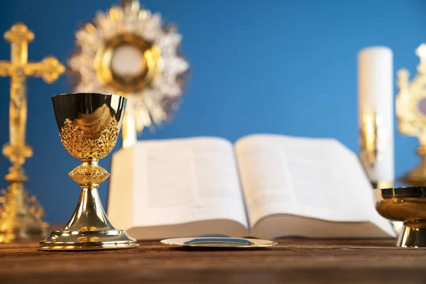 Composição Símbolos Católicos Conceito Religião — Fotografia de Stock