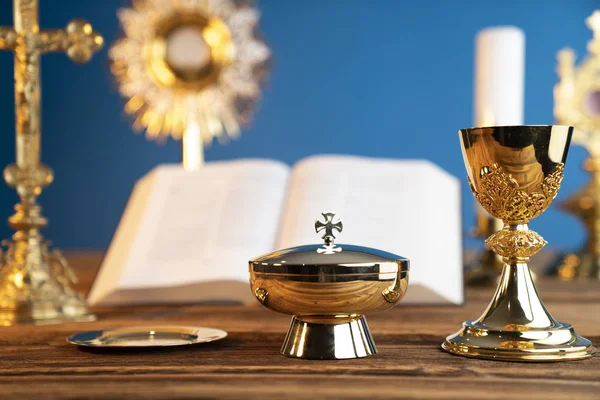 Composição Símbolos Católicos Conceito Religião — Fotografia de Stock