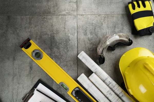 Bau Und Sanierungskonzept Werkzeuge Für Bauunternehmer — Stockfoto