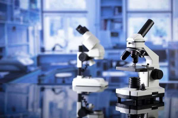 Wetenschapsconcept Modern Wetenschappelijk Laboratorium Interieur Reaserch Station Met Microscopen Glazen — Stockfoto