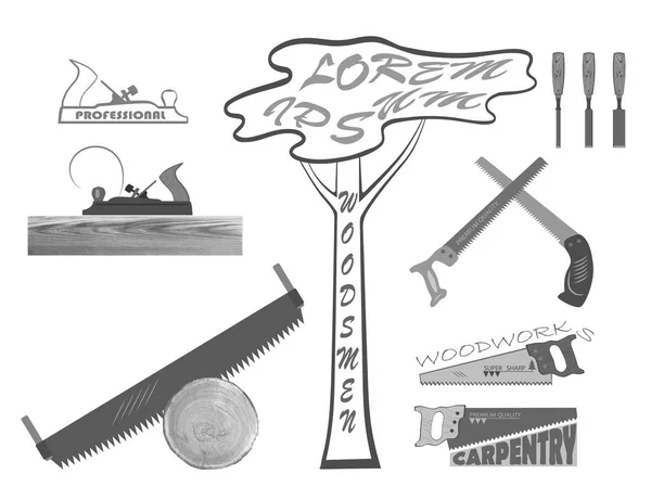 Pegue a melhor ferramenta e faça uma obra-prima de madeira —  Vetores de Stock