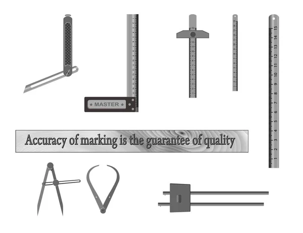 L'exactitude du marquage est la garantie de la qualité — Image vectorielle