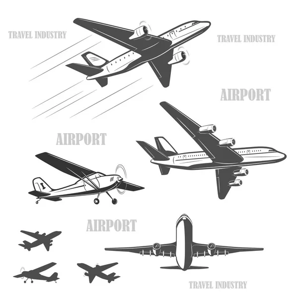 Resa med flyg, snabbt och säkert. — Stock vektor