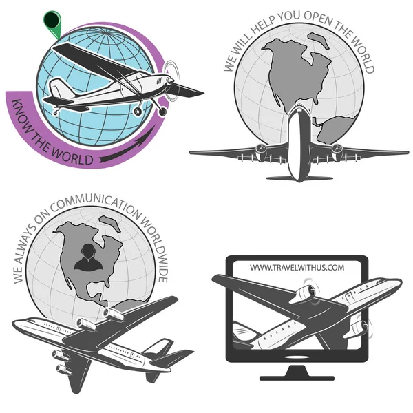 Voyagez en avion, rapidement et en toute sécurité . — Image vectorielle