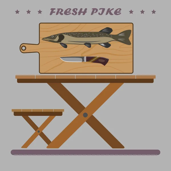 Du poisson frais et délicieux pour vos vacances . — Image vectorielle