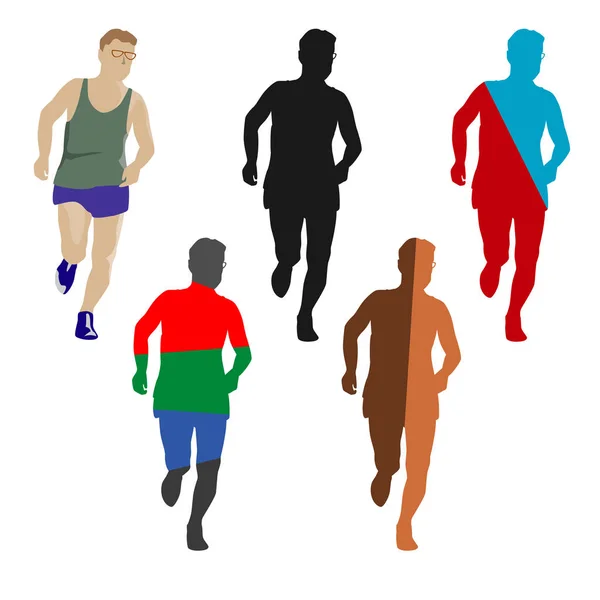 Marathon und gesunder Lebensstil in jedem Alter. — Stockvektor