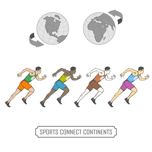 El deporte une a todos los pueblos de nuestro mundo — Vector de stock