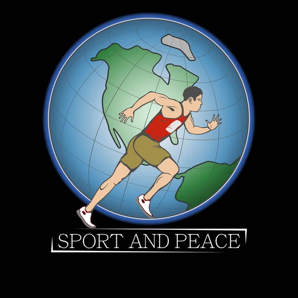 Desporto e paz para pessoas fortes e boas — Vetor de Stock