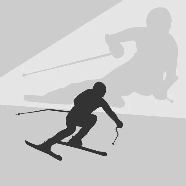 スキー 青と黄色下り坂の実行の中で漫画スキーヤー ストックベクター C Teleseven