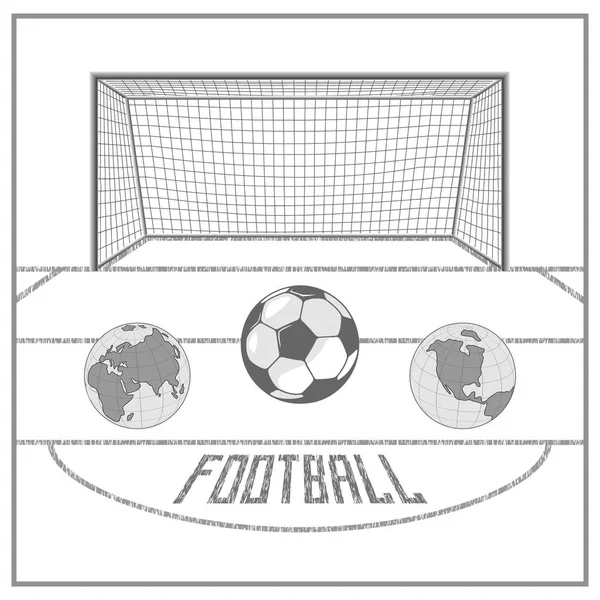 Μια Σειρά Από Αξεσουάρ Για Παίζει Ποδόσφαιρο Υπάρχει Μια Μπάλα — Διανυσματικό Αρχείο