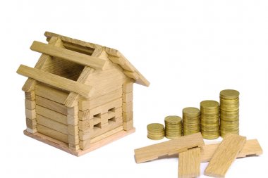 Proje rahat ev. Yeni bina ayrıntılarını ve inşaat için para. Yeni bir ev satın alma.