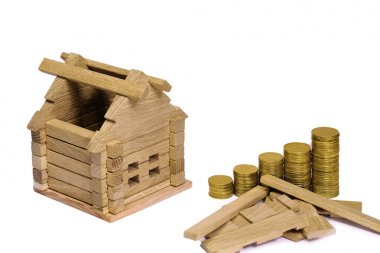 Proje rahat ev. Yeni bina ayrıntılarını ve inşaat için para. Yeni bir ev satın alma.