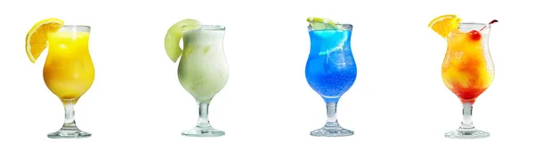 Collage alkoholhaltiga drinkar bestående av 4 drinkar — Stockfoto