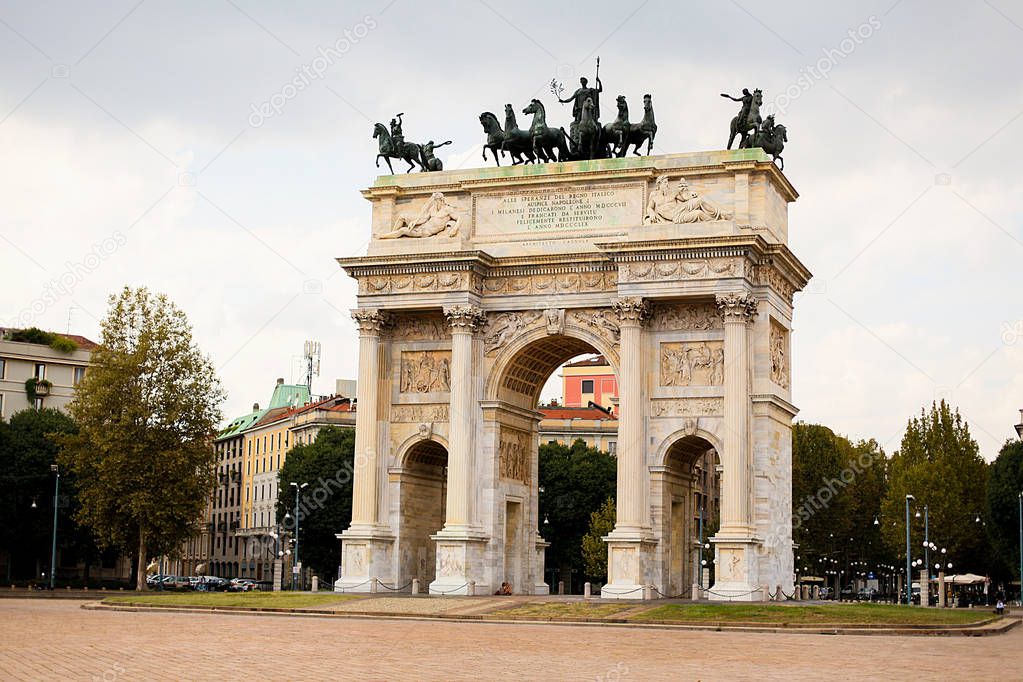 Arch of Peace in Sempione Park, Milan, Lombardy, Italy