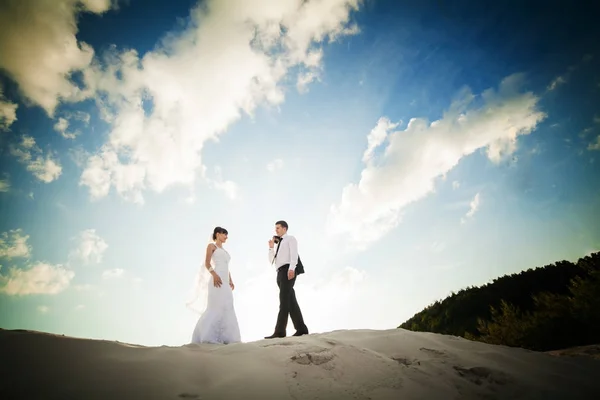 Uma imagem da sessão de casamento na praia — Fotografia de Stock