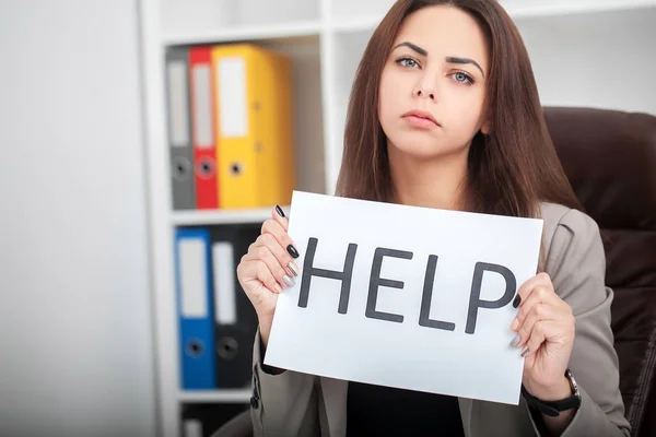 European tired and frustrated woman working as secretary in stre — Stock Photo, Image