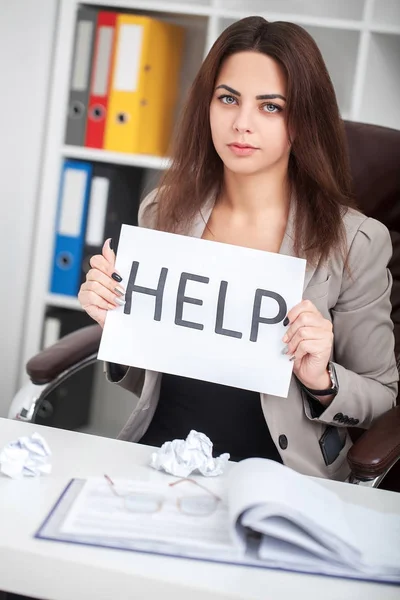 European tired and frustrated woman working as secretary in stre — Stock Photo, Image