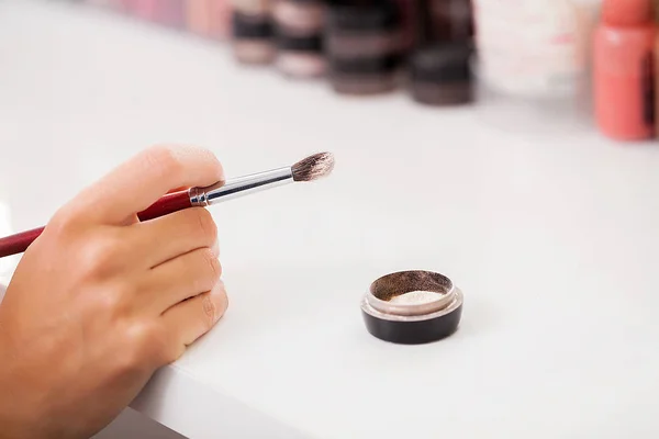 Establece cepillo de maquillaje para artista de maquillaje profesional — Foto de Stock
