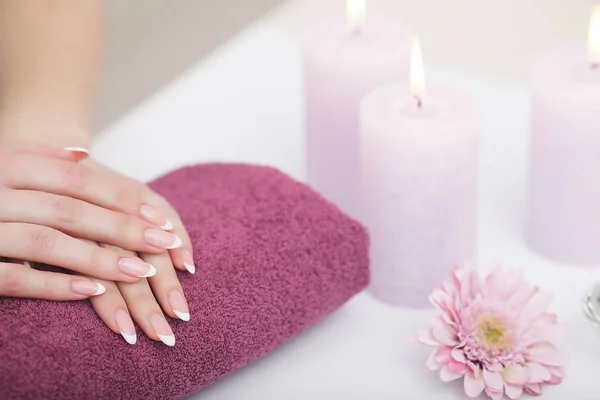 Manicure and Hands Spa. Beautiful Woman Hands Closeup — Stock Photo, Image