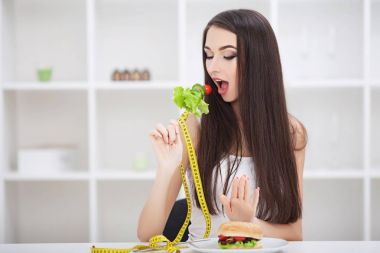 Diyet. Sağlıklı beslenme, diyet, zayıflama ve kilo kaybı kavramı. 