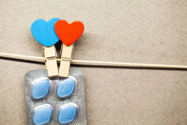 Píldora para hombres salud y San Valentín fondo del día . —  Fotos de Stock