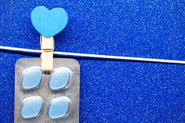 Pilule pour hommes santé et fond Saint-Valentin . — Photo