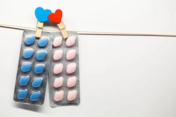 Píldora para hombres salud y San Valentín fondo del día . — Foto de Stock