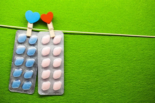 Pillola per la salute degli uomini e San Valentino sfondo . — Foto Stock