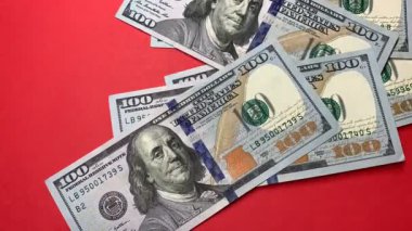 Counting dollars 100 banknotes. Real time full hd video footage.