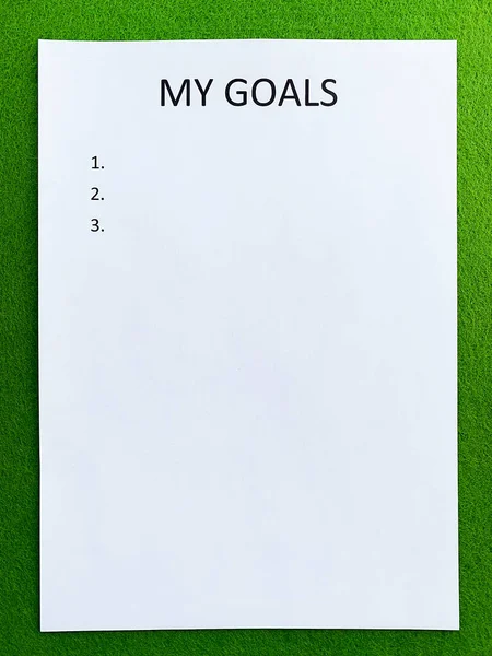 Document with title my goals, top view. — 스톡 사진