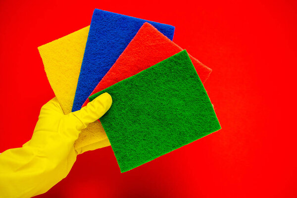 Product for professional cleaning on red background